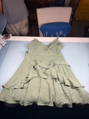 Trixxi Women’s Juniors Ruffled Mini Fit & Flare Dress Multi Size XL